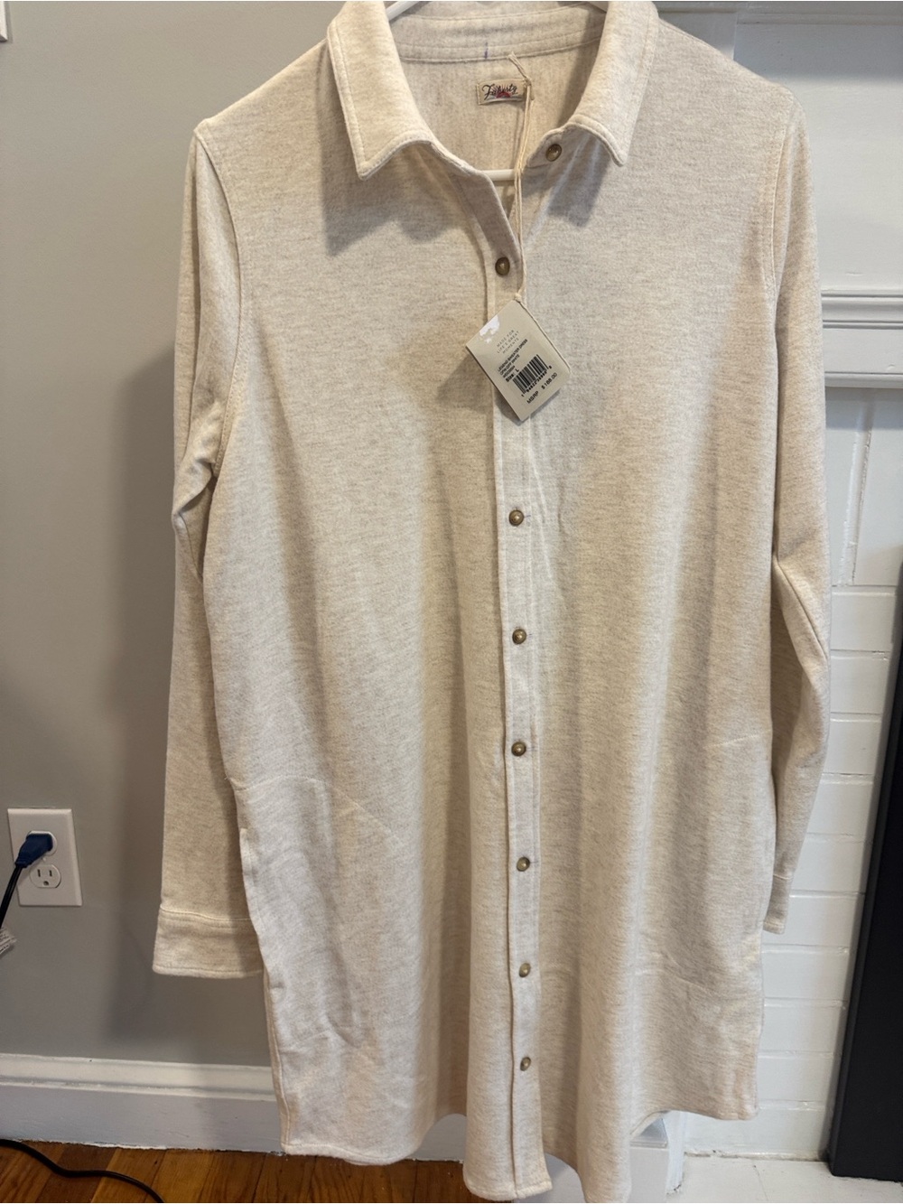 Faherty Women’s Off White Legend Sweater Dress Long-Sleeve Button-Up - Picture 1 of 8